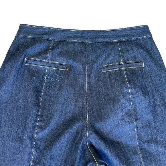 CINQ À SEPT Jeans Pleated Front Jogger Style Button at Ankle size 8